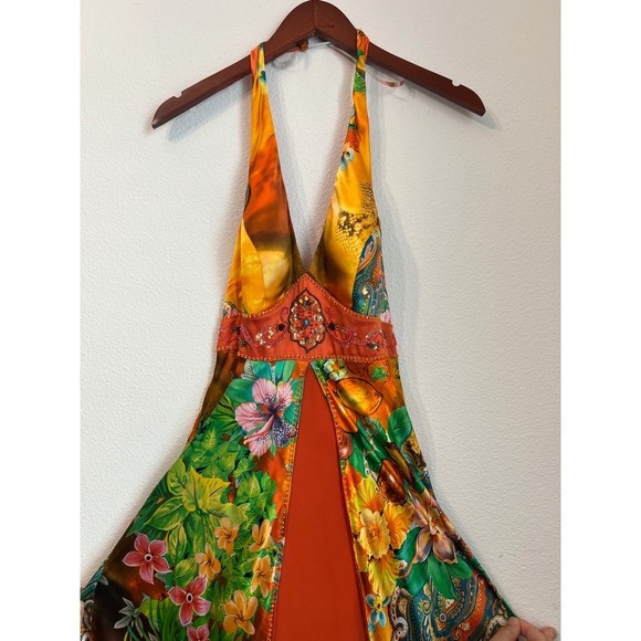 Sue Wong Floral Halter Maxi Gown - Picture 2 of 10